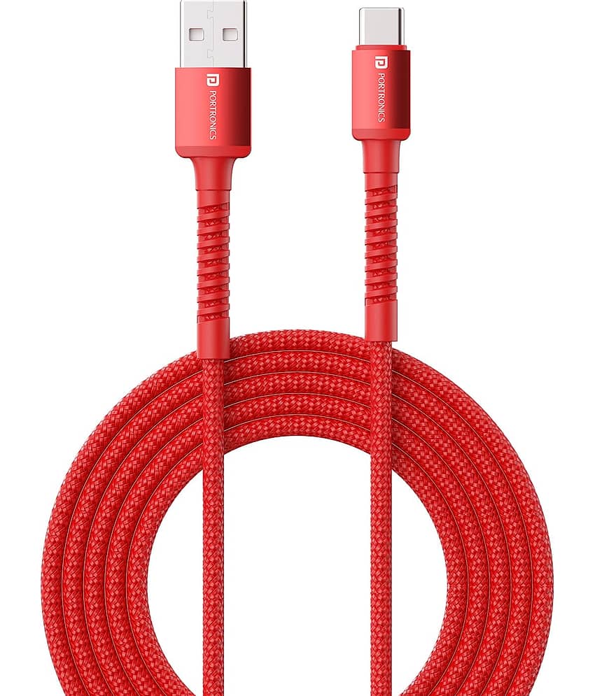 Portronics Black 3A Type C Cable 2 Meters
