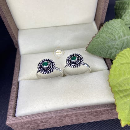 Utsav Rangoli Toe Ring-Green