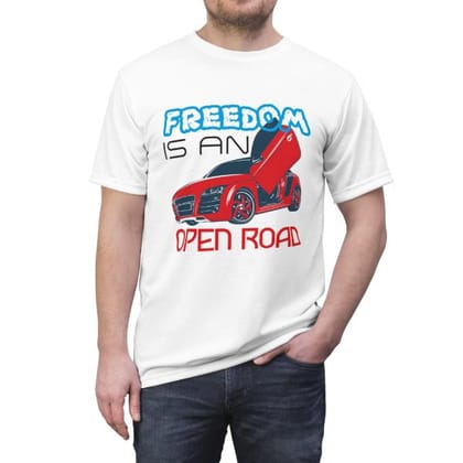 Freedom Design Premium Cotton T-Shirts with Bold Graphic DTF Prints-M (White)