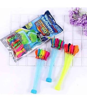 KP2® Water Balloons Holi for Kids Boys and Girls, Latex with Refill Hose, Three Bunches Balloons – Games Swimming Pool Outdoor Fun Magic Water Balloons (111 Balloons)
