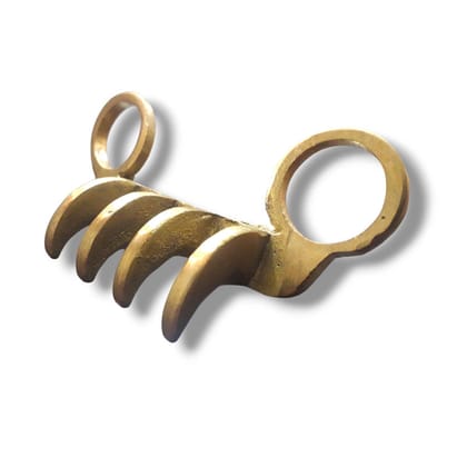 Brass Indian Hand Bagh Nakh Tiger Claw With Lateral Rings (3799)