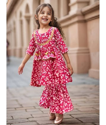 A.T.U.N. Girls Polyester Kurta and Sharara Set ( Pack of 1 , Multi )