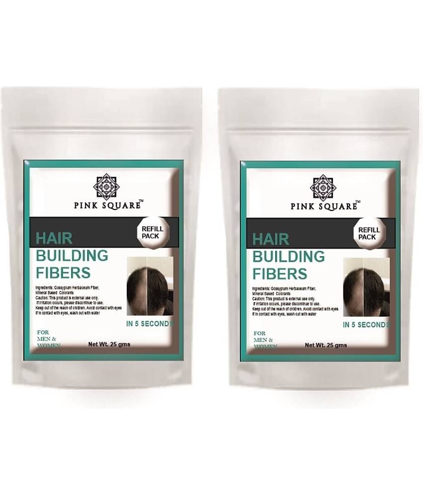 pink square Hair Building Fibers Instant Fuller Hair 25 gm Pack of 2