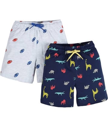 PLUM TREE Pack of 2 Cotton Shorts For Boys ( Multi Color )