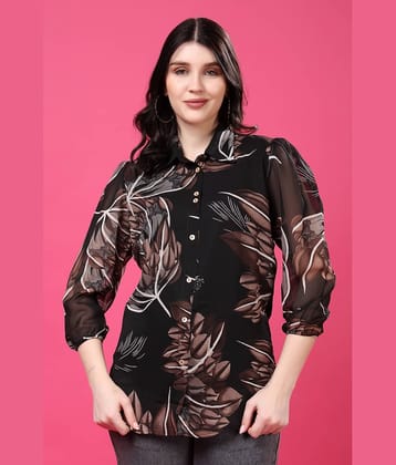 FASHJONS 360 Women's Georgette Regular Top ( Black )