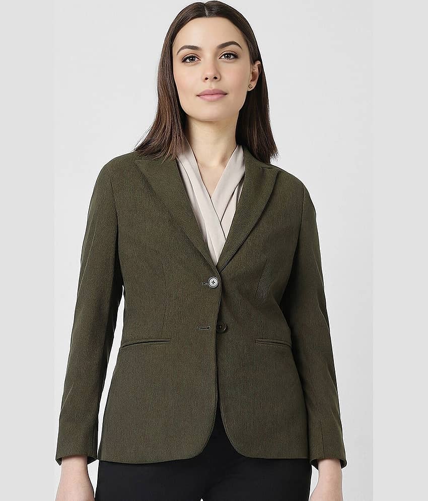 PLUS PARADISE - Cotton Blend Green Blazers