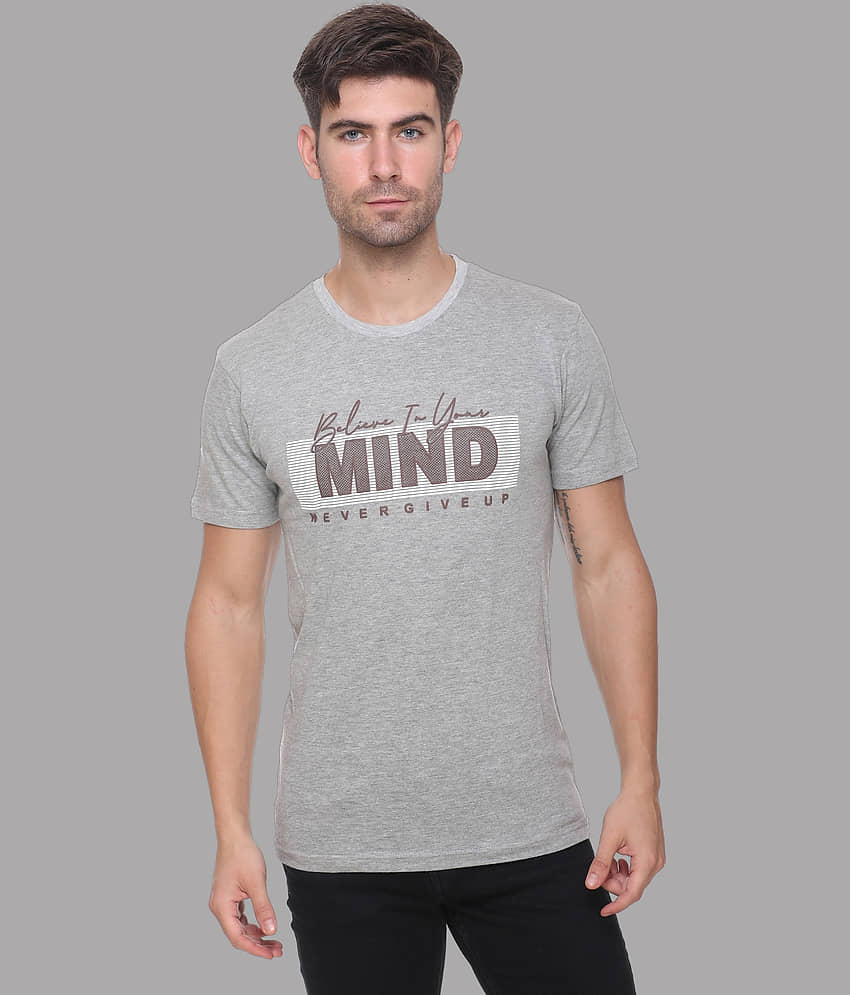 RF RAVES - Grey Cotton Blend Regular Fit Men's T-Shirt ( Pack of 1 )