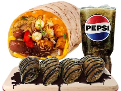 7 Layer Burrito Roll Veg +Pepsi+Molten Choco Pies