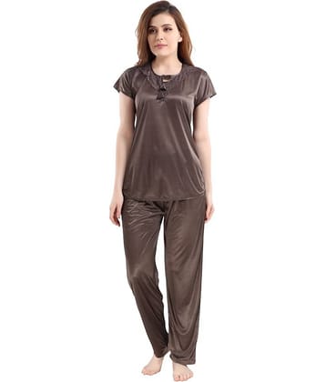 Romaisa Satin Nightsuit Sets - Brown Pack of 2