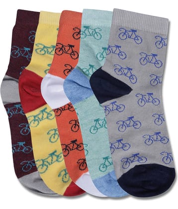 Dollar Multicolor Cotton Blend Boy's Ankle Length Socks ( Pack of 5 )