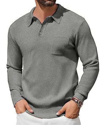 tysort Woollen Polo Collar Men's Full Sleeves Pullover Sweater - Mint Green ( Pack of 1 )