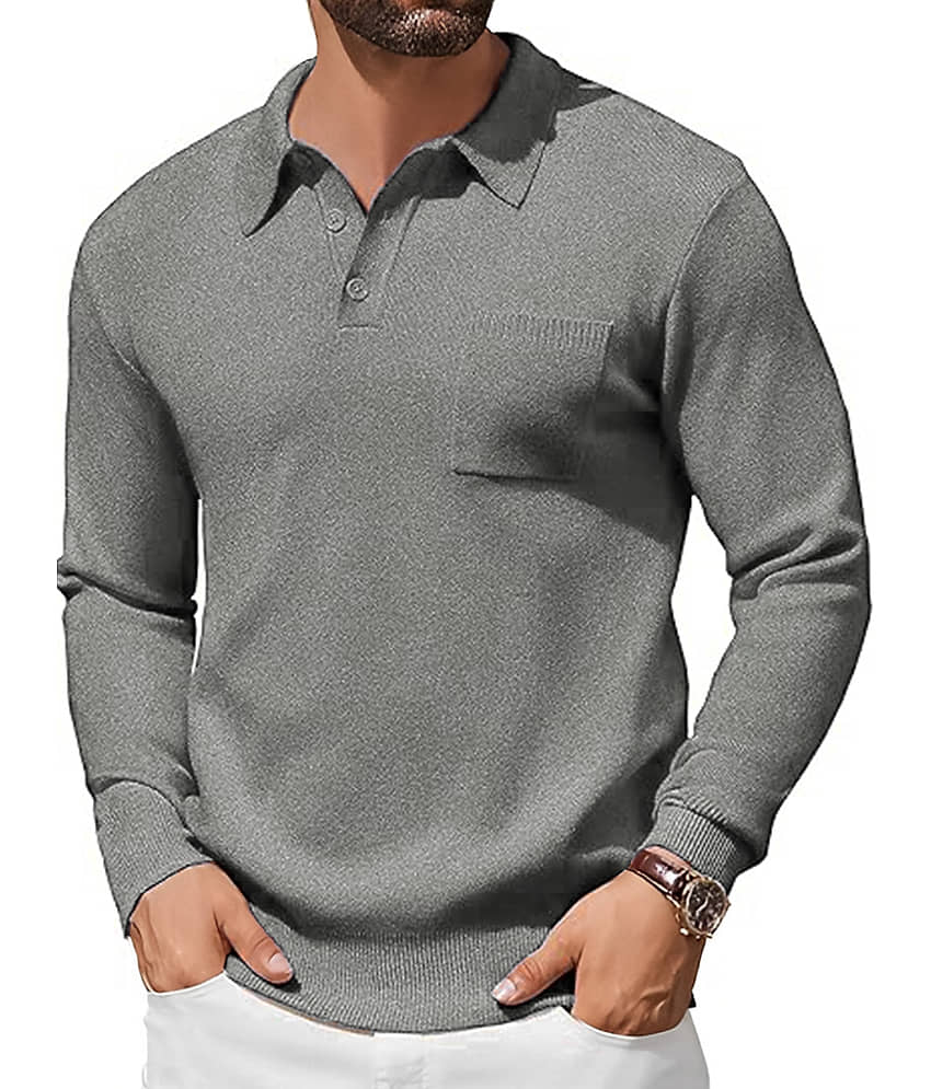 tysort Woollen Polo Collar Men's Full Sleeves Pullover Sweater - Mint Green ( Pack of 1 )