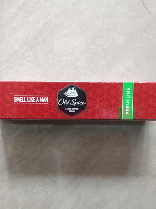 Smell like a man Old spice Lather shaving Cream Fresh lime 