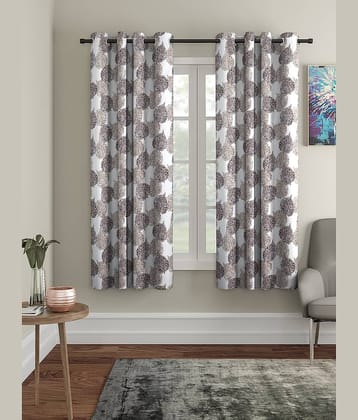 Cortina - Nature Printed Room Darkening Eyelet Curtain-7 Ft-pack of 2