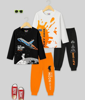 Kuchipoo Pack of 2 Boys Cotton Blend T-Shirt & Trackpants Set ( Multicolor 5 )