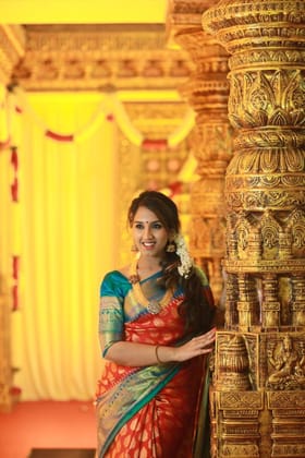 Classy Red Colored Festive Wear Soft Silk Saree
