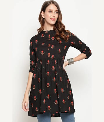 Antaran Women's Cotton A-Line Top ( Black )