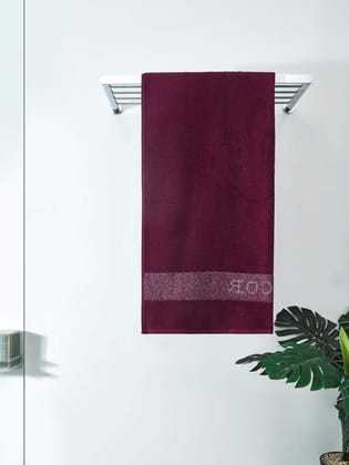 DDECOR - Ace Collection 100% Cotton Bomboo    Bath Towel |40 CM X 60 CM| - Wine