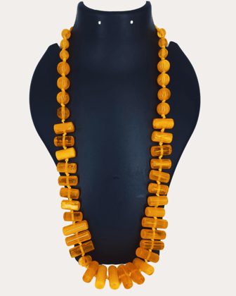 Vintage Amber Long Beads Necklace-Yellow