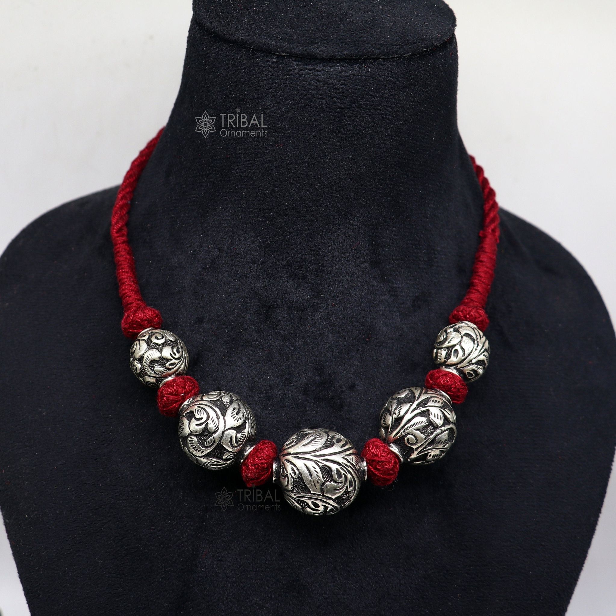 925 sterling silver Fancy stylish beaded necklace, excellent brides gifting fashion wedding ethnic necklace tribal jewelry set633