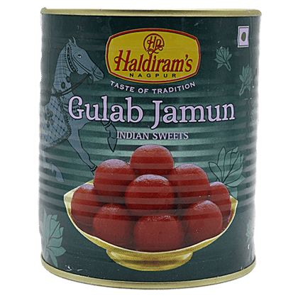 Haldirams Gulab Jamun - Dipped In Sweetened Sugary Syrup, Classic Taste, 1 kg Tin