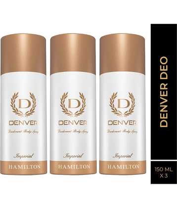 Denver Imperial Long Lasting Deodorant Spray for Men 150 ml Each ( Pack of 3 )