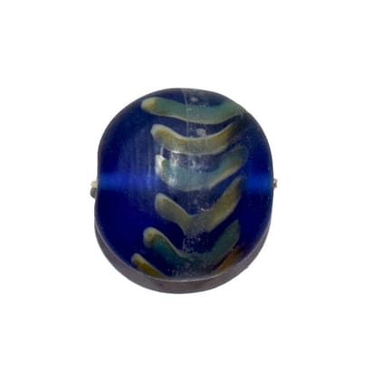 Handmade Fancy Lampwork Glass Beads For Jewelry Making Necklace , Earring and Bracelet (Flat Round) SFL-531-Per Packet 25 Pcs / 22X12 MM