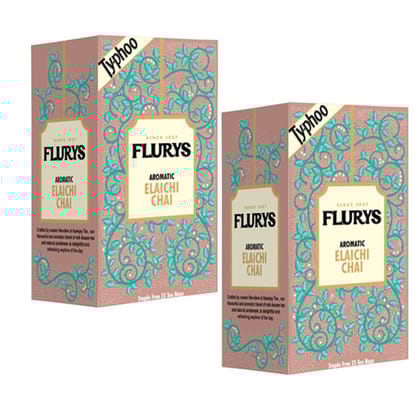 Flurys Aromatic Elaichi Chai, Typhoo Tea, 25 Tea Bags, pack of 2