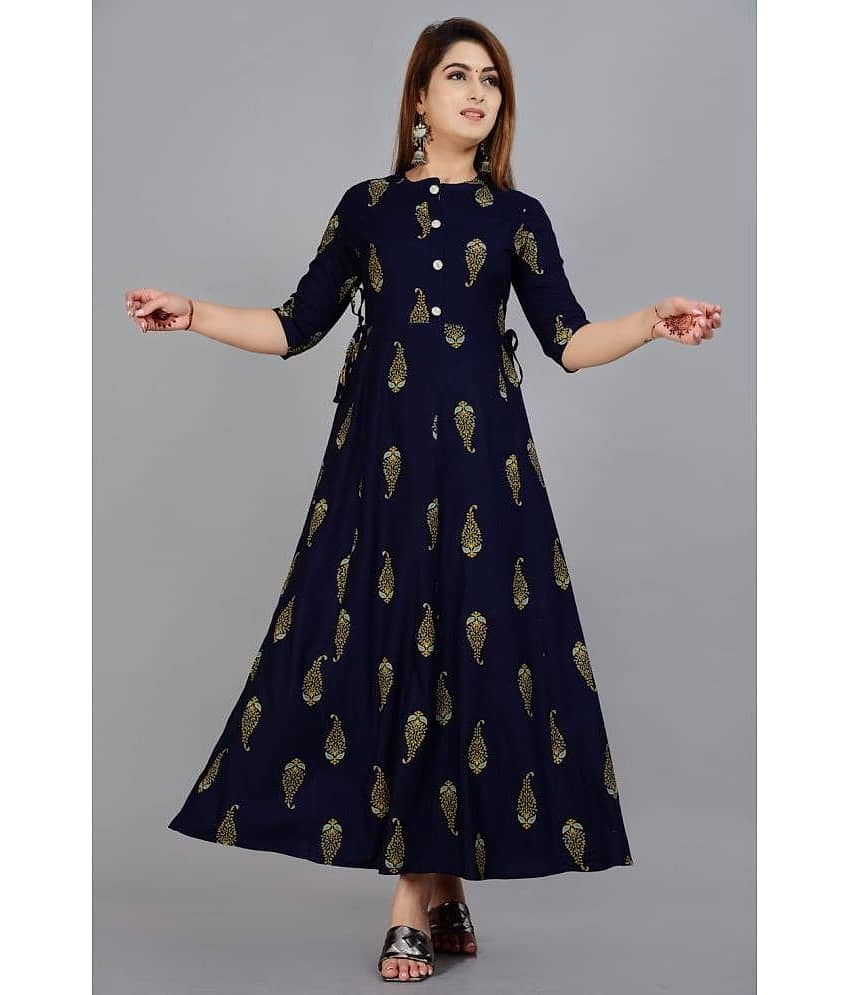 Aurelisa - Green Rayon Women's Anarkali Kurti ( Pack of 1 )