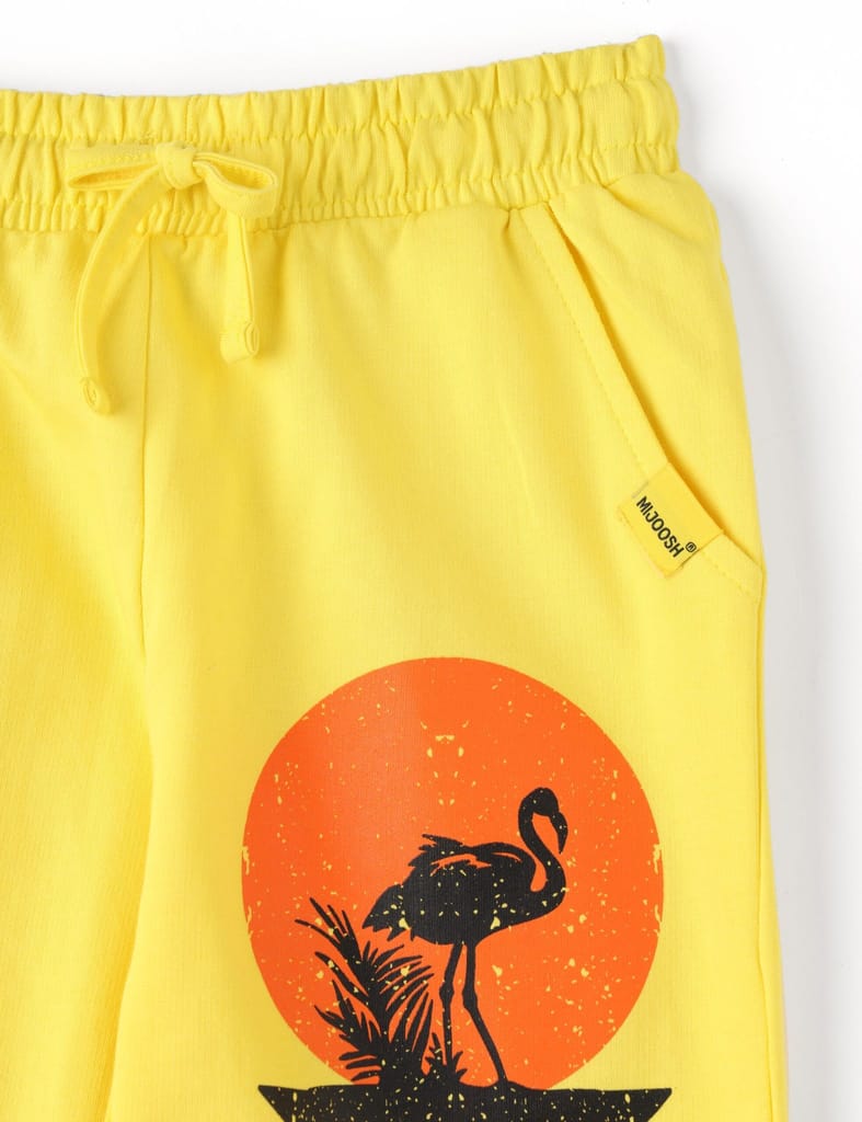 Exclusive Kids Girls Capri Pants Cotton French Terry Blazing Yellow Miami Beach 2025 at ShopCirc