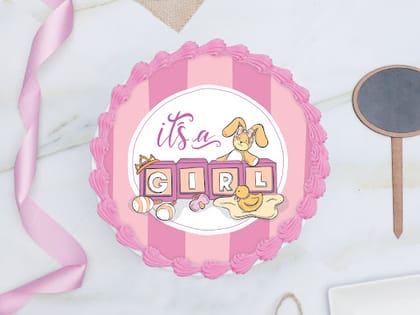 It's A Girl Photo Cake