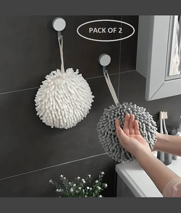 dust n shine Pack of 2 Microfibre 250-300 -GSM Hand Towel ( Assorted )