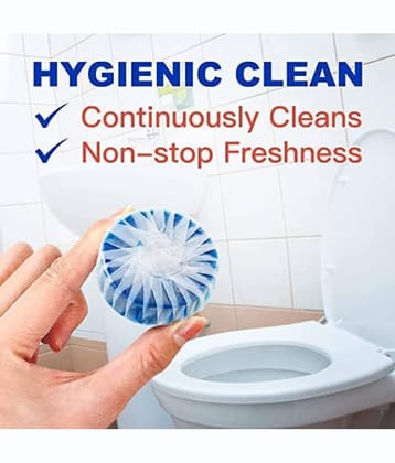 Radhe Creation (Pack 1 - 10pc) Automatic Toilet Bowl Cleaner Tablets Bathroom Toilet Tank Cleaner Blue Clean Bubbles,Strong Detergent Ability,Long lasting 300 brushes,Mild Fresh Pine Scent(10 Pack)05:45&nbsp;PM