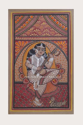 Goddess Saraswati Painting | Bengal Pattachitra