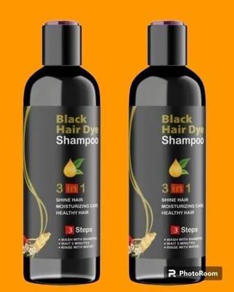Unisex Instant Black Herbal Hair Dye Shampoo for Grey Hair Coverage Shampoo 3 in 1(100ml) Pack Of 2-1
