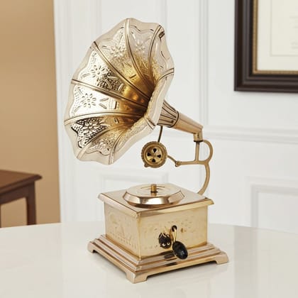 Brass Showpiece Home Decor Gramophone (MRMAS215 B)