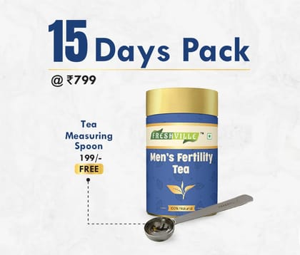 Freshville Men Fertility Tea | Pure & Natural | Balancing Hormone & Testosterone Level | Ashwagandha, Hibiscus, Liquorice, Turmeric, Cinnamon, Gokhru, Shatavari, Green tea Tin (50g)-15 Day Pa Freshville Men Fertility Tea | Pure & Natural | Balancing Hormone & Testosterone Level | Ashwagandha, Hibiscus, Liquorice, Turmeric, Cinnamon, Gokhru, Shatavari, Green tea Tin (50g)-15 Day Pa
