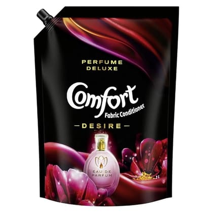 Comfort Perfume Deluxe, Desire, Fabric Conditioner crafted with French perfume fragrances, 2 ltr pouch