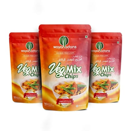 WAYANADANS A Wholesome Delight in Every Bite - Exploring the Crispy World of Veggie Mix Chips 50gm (Pack of 3)
