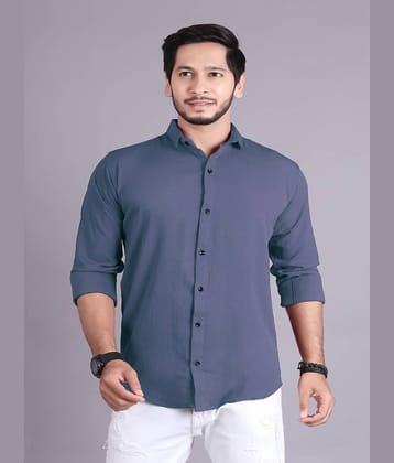 JEEVAAN - THE PERFECT FASHION Cotton Blend Slim Fit Solids Full Sleeves Men's Casual Shirt - Dark Grey ( Pack of 1 )