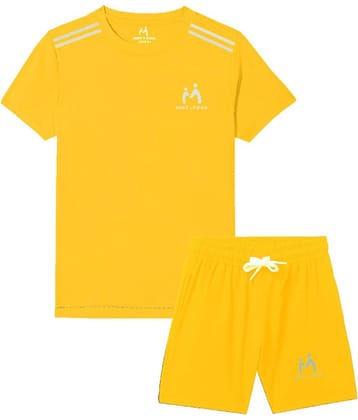 MIST N FOGG Pack of 1 Unisex Polyester T-Shirt & Shorts Set ( Blue )