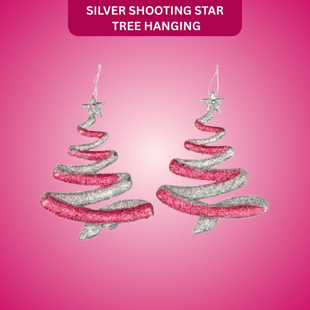 Christmas Tree Shooting Star Hanging Silver - 2PC - Party and Festive Needs | Buy online on ZillyBuy