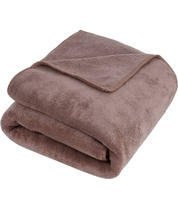 FEZORA Pack of 1 Microfibre 350 -GSM Bath Towel ( Brown )