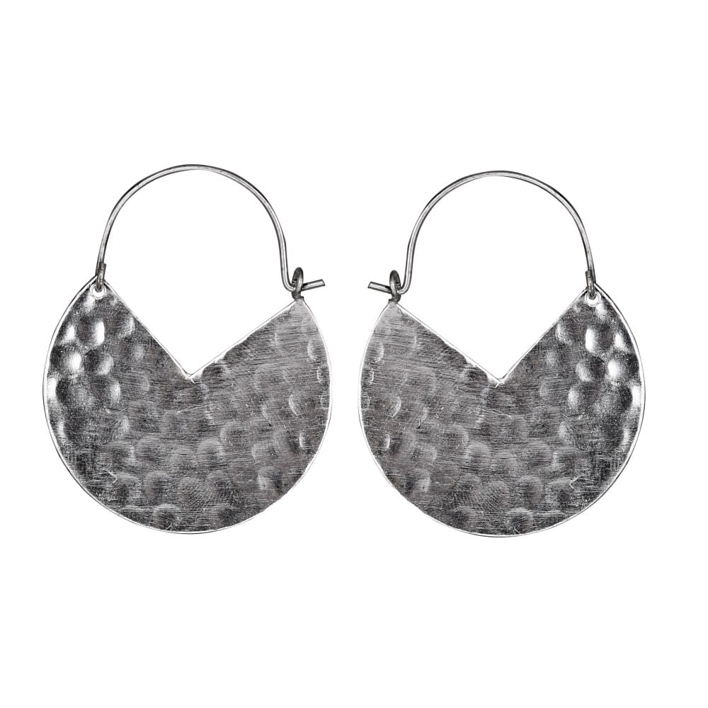 Handcrafted Brass Silver Hoops Earring