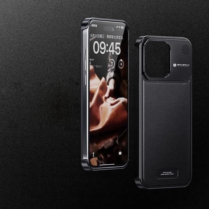 iPhone Series Leather Aromatherapy Black Metal Case-iPhone 16 / Black