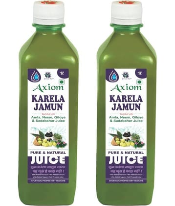 Axiom Karela Jamun Swaras 1000 ml -Pack of 2 | Maintaining Blood Sugar Levels | Lowers Bad Cholesterol Levels | For Glowing Skin and Lustrous Hair | 100% Natural WHO GMP, GLP Certified Product