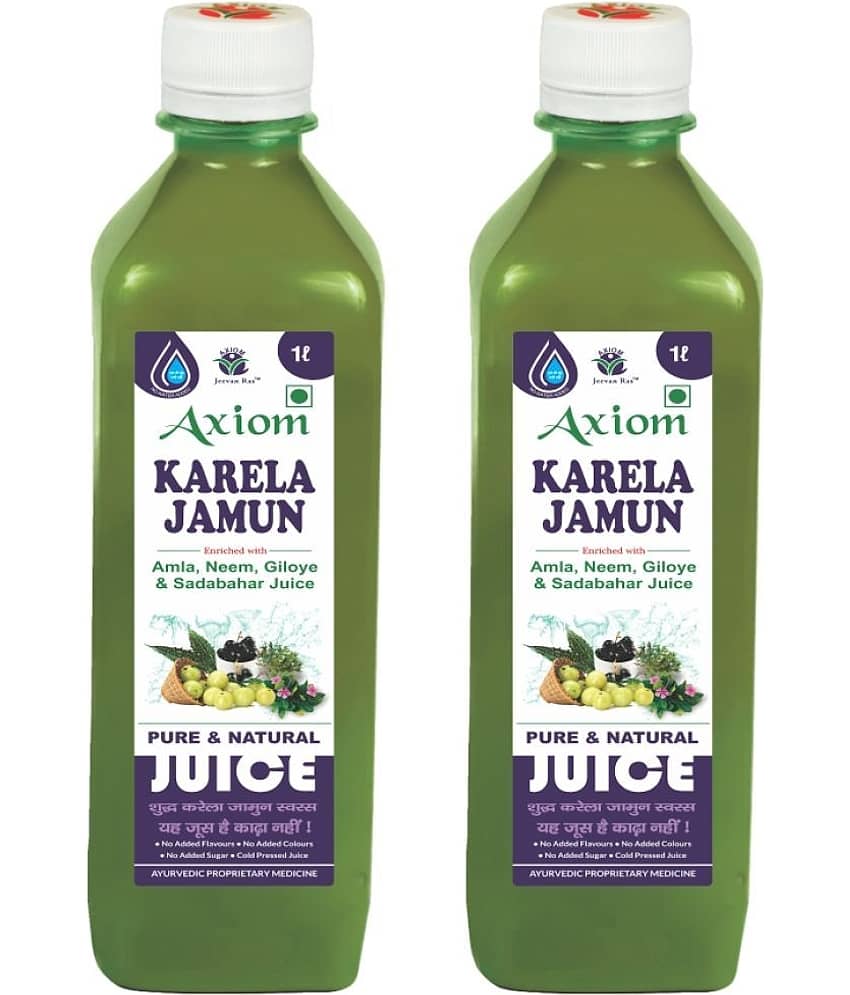 Axiom Karela Jamun Swaras 1000 ml -Pack of 2 | Maintaining Blood Sugar Levels | Lowers Bad Cholesterol Levels | For Glowing Skin and Lustrous Hair | 100% Natural WHO GMP, GLP Certified Product