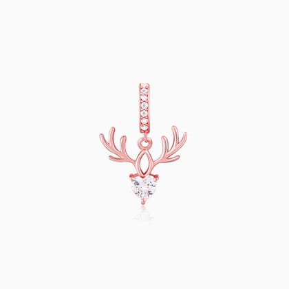 Rose Gold Deer Heart Charm