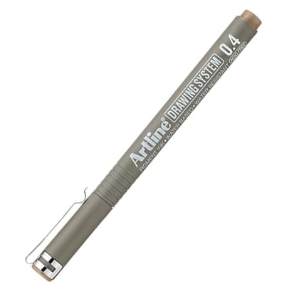 Artline Drawing System Pen 0.4 Marker Pale Brown Colour Pack of 12 | Explore Various Drawing Techniques for Artists & Designers