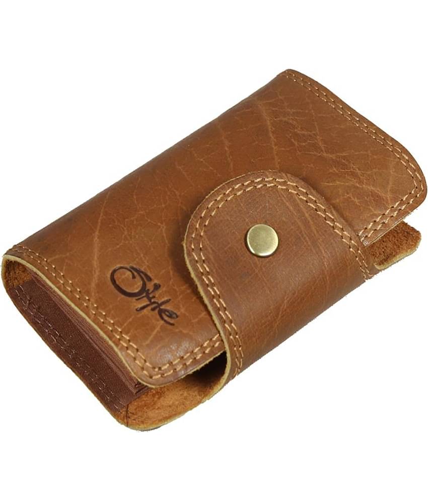 STYLE SHOES Leather Tan Card Wallet, Visiting , Credit Card Holder, Pan Card/ID Card Holder Men&Women